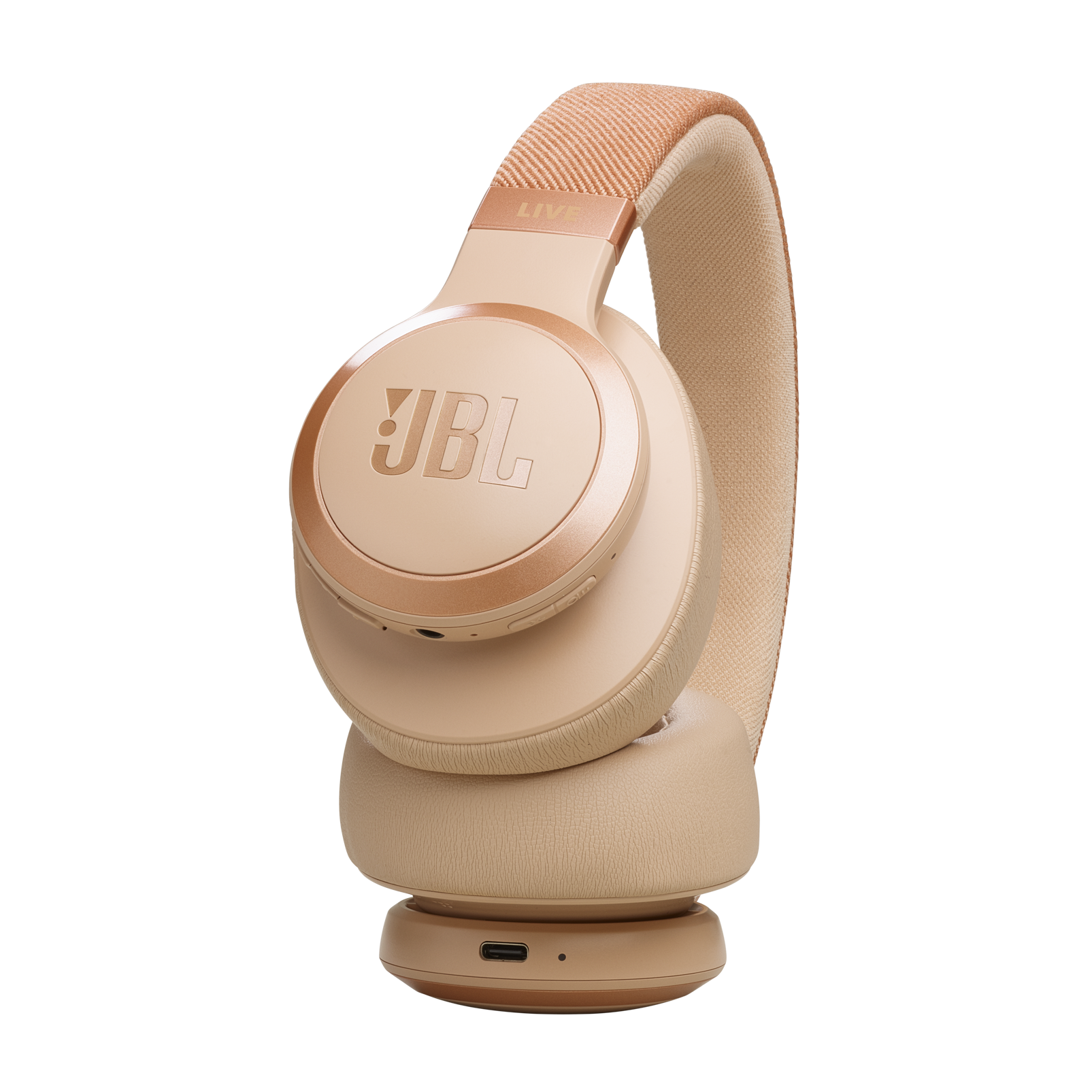 JBL Live 770NC - Sandstone - Wireless Over-Ear Headphones with True Adaptive Noise Cancelling - Detailshot 2